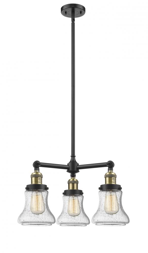 Bellmont - 3 Light - 18 inch - Black Antique Brass - Stem Hung - Chandelier