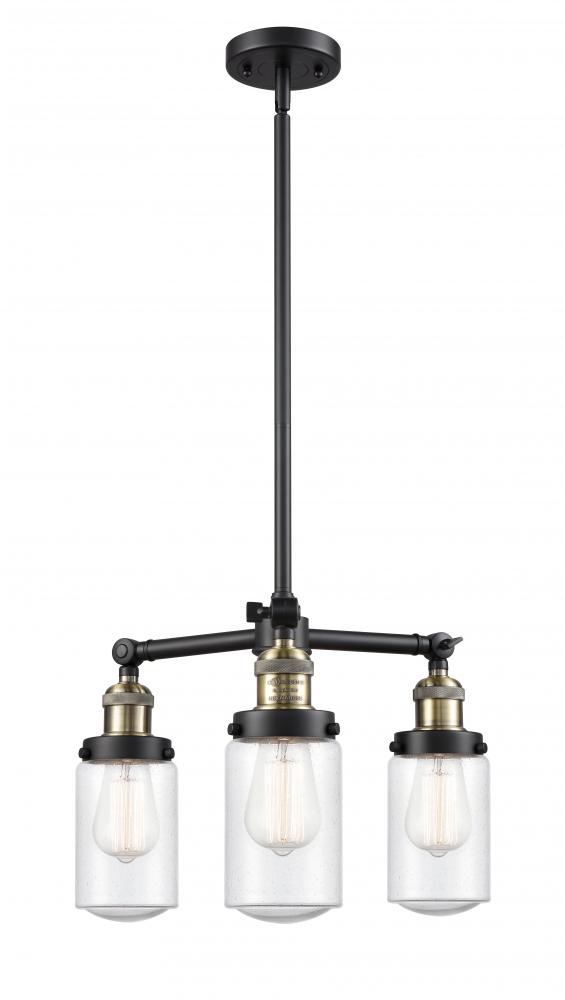 Dover - 3 Light - 17 inch - Black Antique Brass - Stem Hung - Chandelier