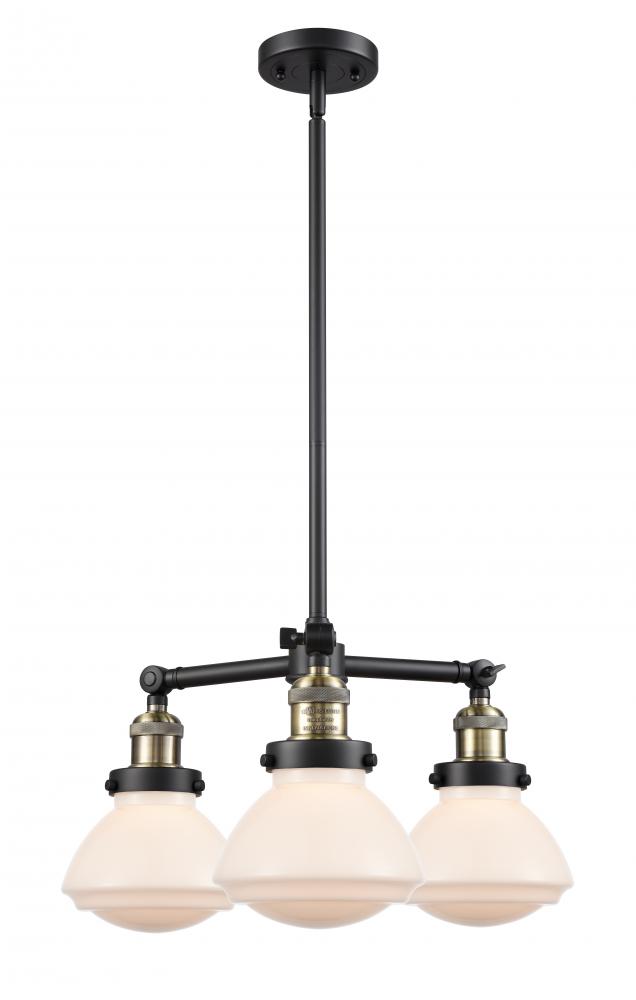 Olean - 3 Light - 19 inch - Black Antique Brass - Stem Hung - Chandelier