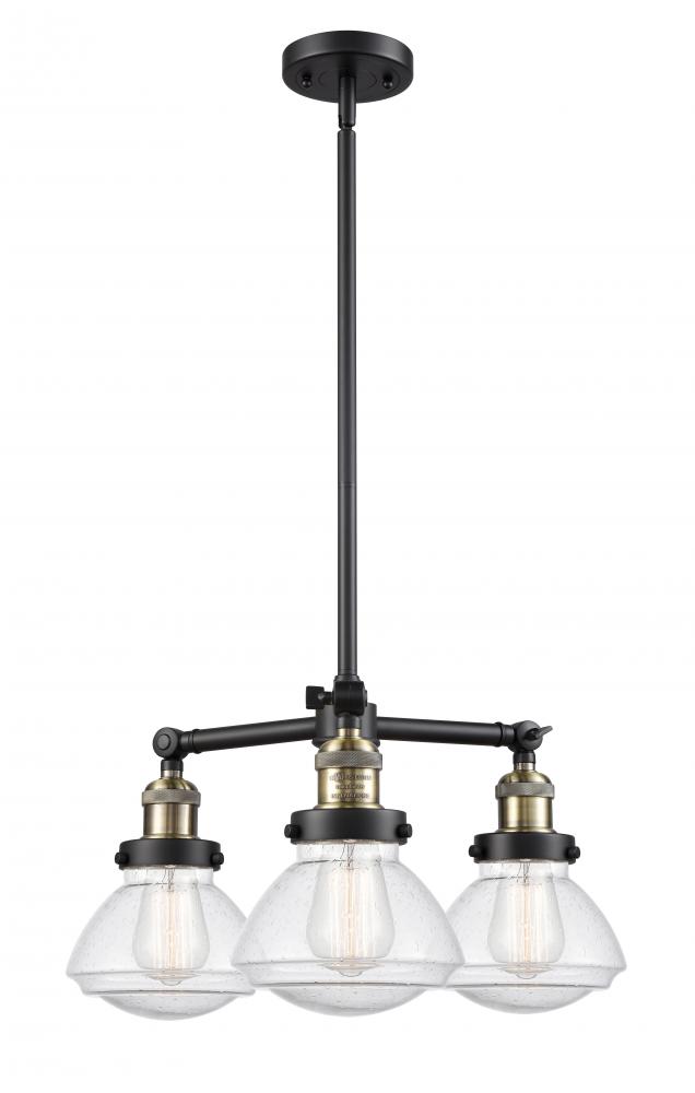 Olean - 3 Light - 19 inch - Black Antique Brass - Stem Hung - Chandelier