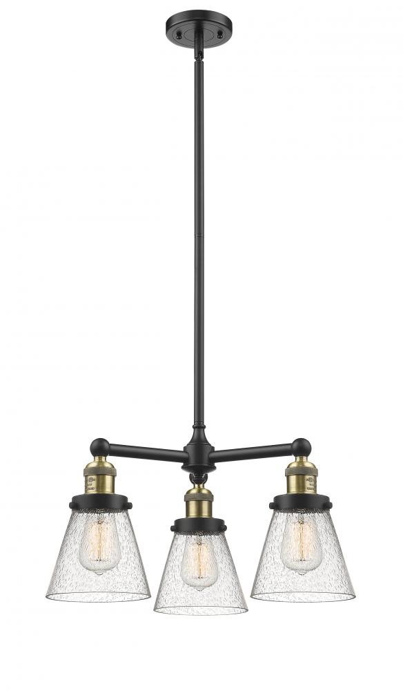 Cone - 3 Light - 19 inch - Black Antique Brass - Stem Hung - Chandelier