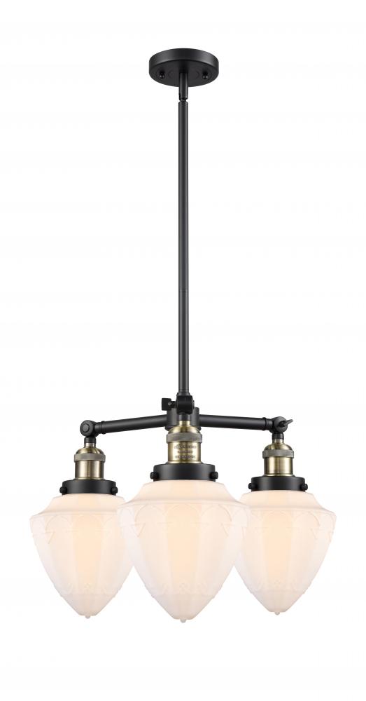 Bullet - 3 Light - 20 inch - Black Antique Brass - Stem Hung - Chandelier