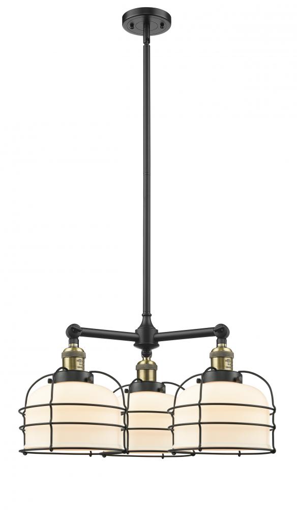 Bell Cage - 3 Light - 24 inch - Black Antique Brass - Stem Hung - Chandelier