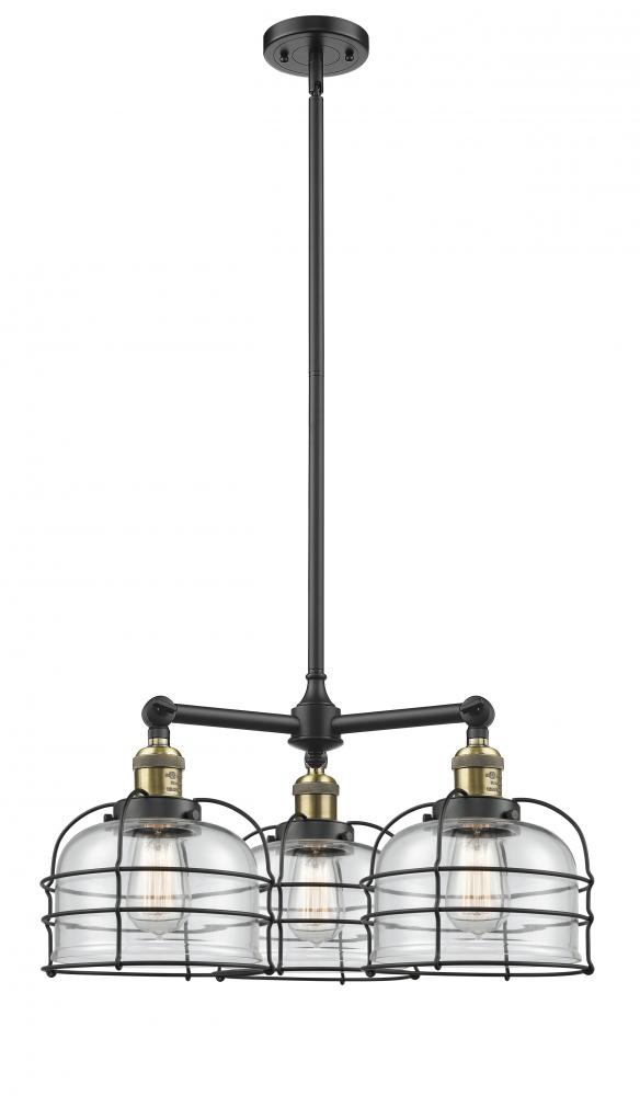 Bell Cage - 3 Light - 24 inch - Black Antique Brass - Stem Hung - Chandelier