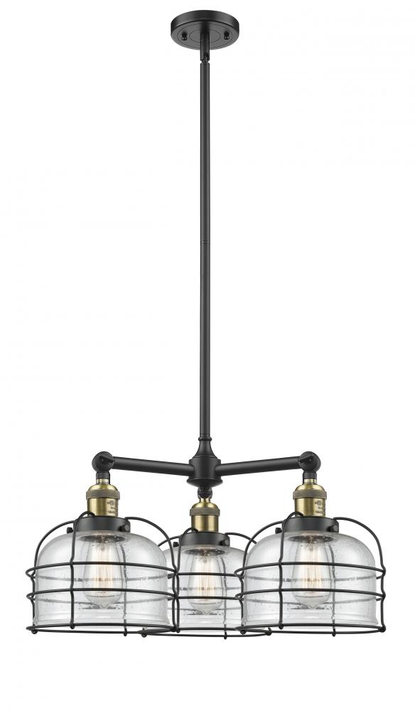 Bell Cage - 3 Light - 24 inch - Black Antique Brass - Stem Hung - Chandelier