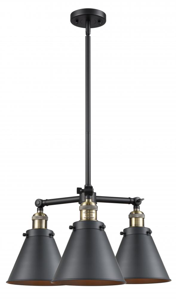 Appalachian - 3 Light - 21 inch - Black Antique Brass - Stem Hung - Chandelier