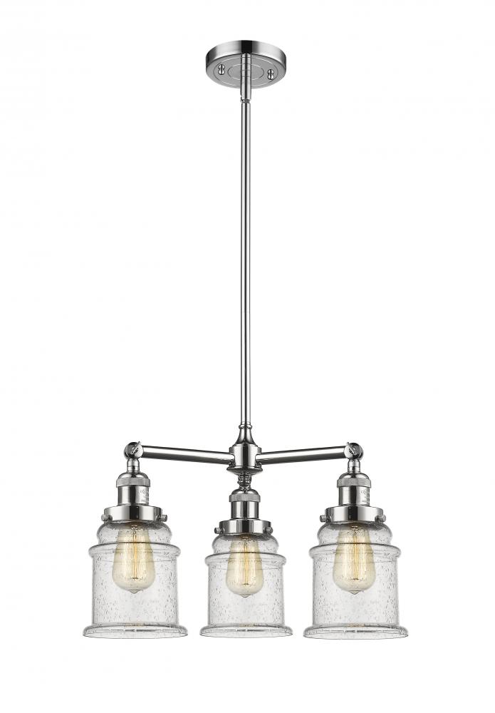 Canton - 3 Light - 18 inch - Polished Chrome - Stem Hung - Chandelier