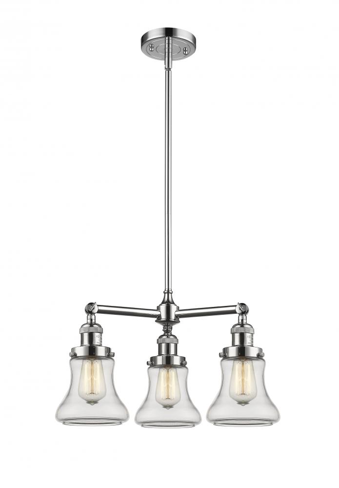 Bellmont - 3 Light - 18 inch - Polished Chrome - Stem Hung - Chandelier