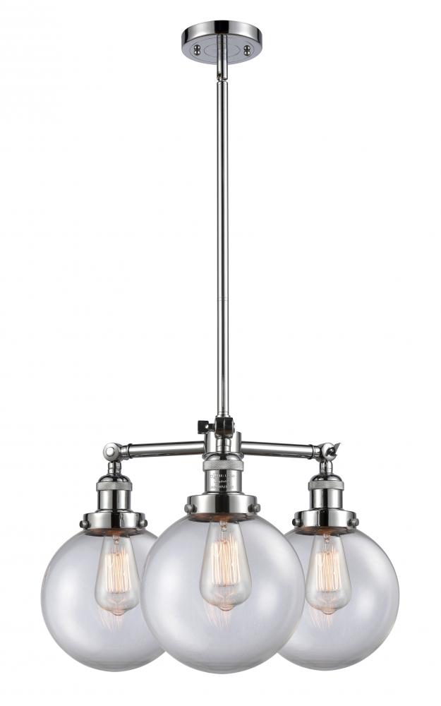 Beacon - 3 Light - 22 inch - Polished Chrome - Stem Hung - Chandelier