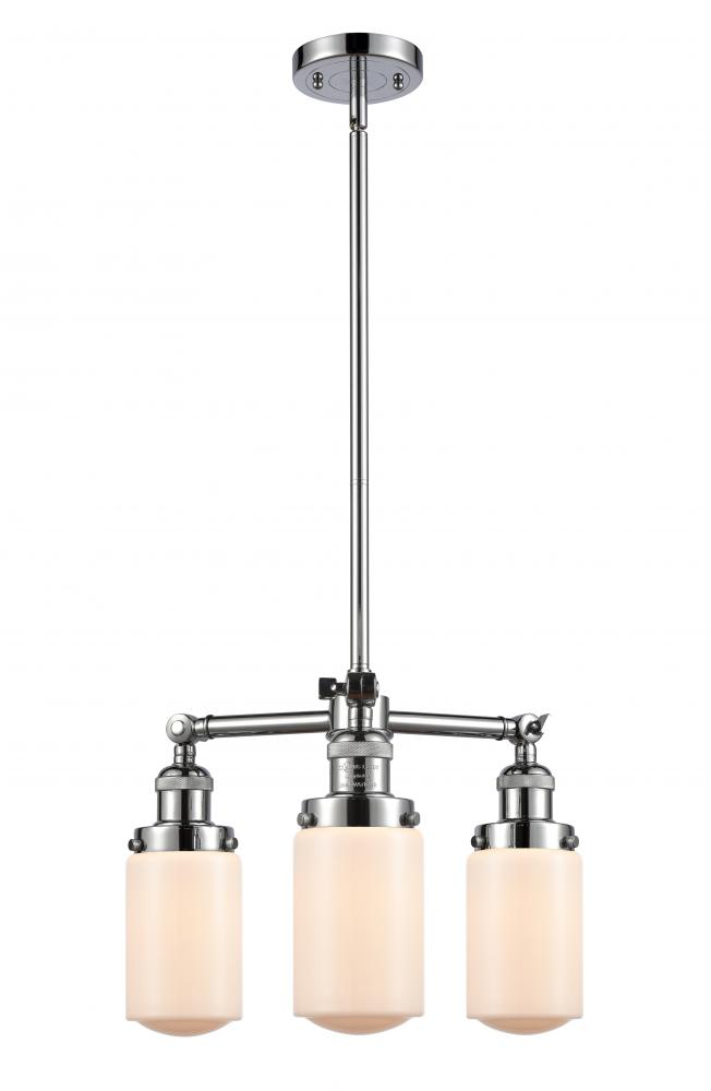 Dover - 3 Light - 17 inch - Polished Chrome - Stem Hung - Chandelier