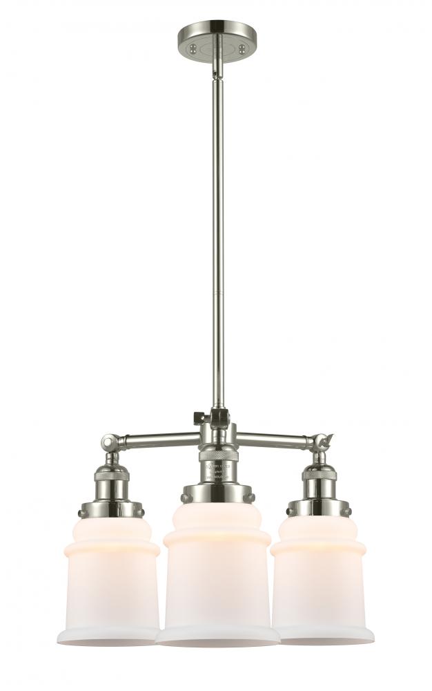 Canton - 3 Light - 18 inch - Polished Nickel - Stem Hung - Chandelier