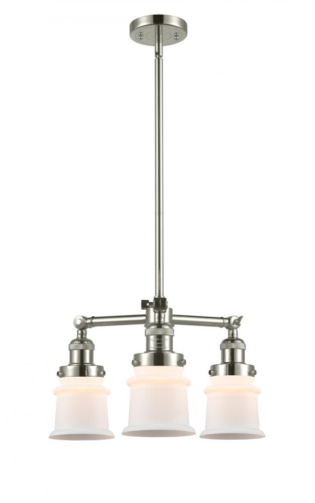 Canton - 3 Light - 18 inch - Polished Nickel - Stem Hung - Chandelier