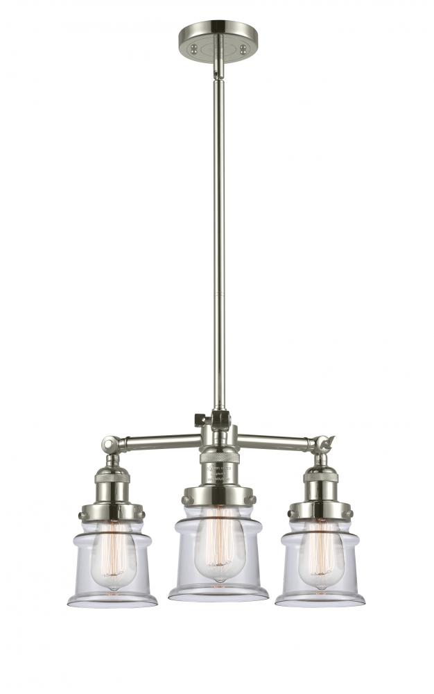 Canton - 3 Light - 18 inch - Polished Nickel - Stem Hung - Chandelier