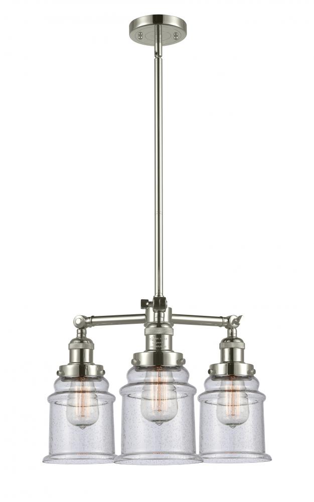 Canton - 3 Light - 18 inch - Polished Nickel - Stem Hung - Chandelier