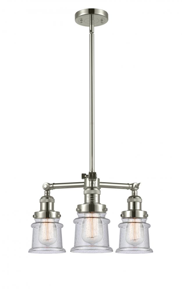 Canton - 3 Light - 18 inch - Polished Nickel - Stem Hung - Chandelier