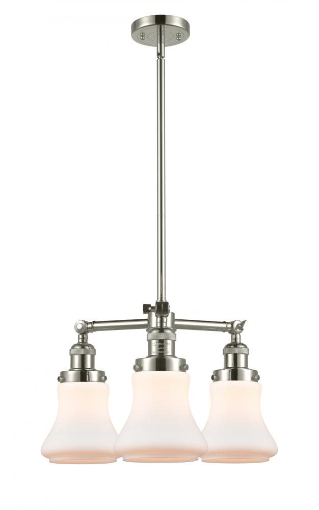 Bellmont - 3 Light - 18 inch - Polished Nickel - Stem Hung - Chandelier