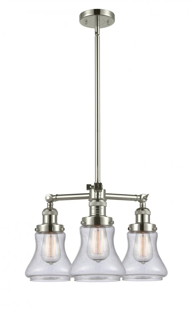 Bellmont - 3 Light - 18 inch - Polished Nickel - Stem Hung - Chandelier