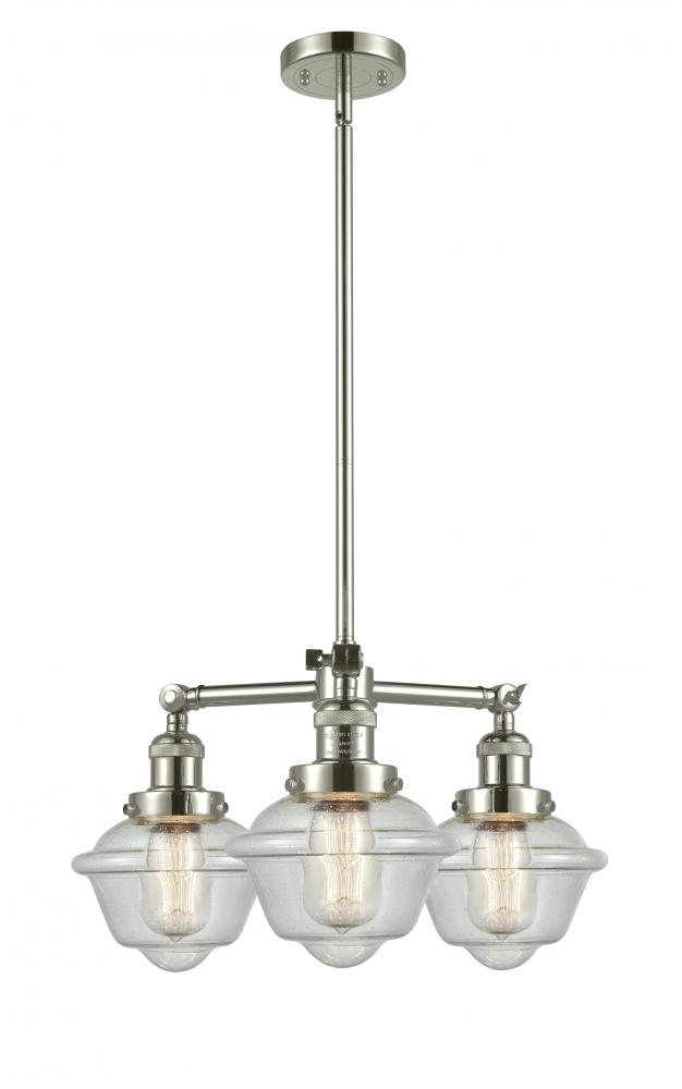 Oxford - 3 Light - 20 inch - Polished Nickel - Stem Hung - Chandelier