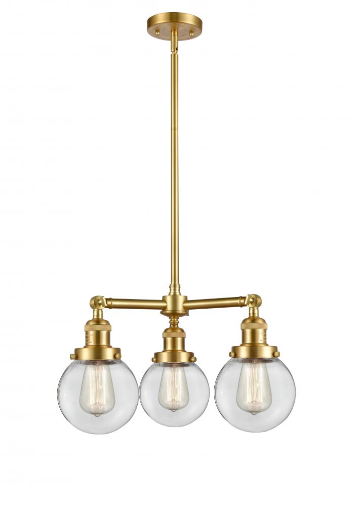 Beacon - 3 Light - 19 inch - Satin Gold - Stem Hung - Chandelier