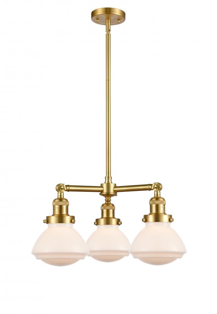 Olean - 3 Light - 19 inch - Satin Gold - Stem Hung - Chandelier