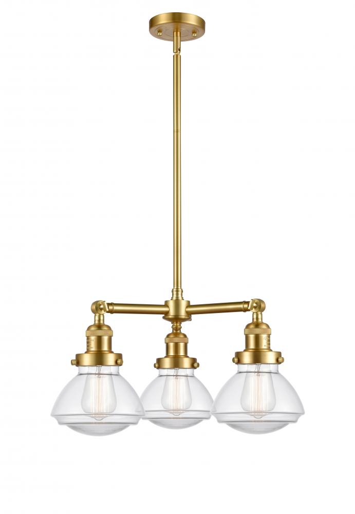 Olean - 3 Light - 19 inch - Satin Gold - Stem Hung - Chandelier