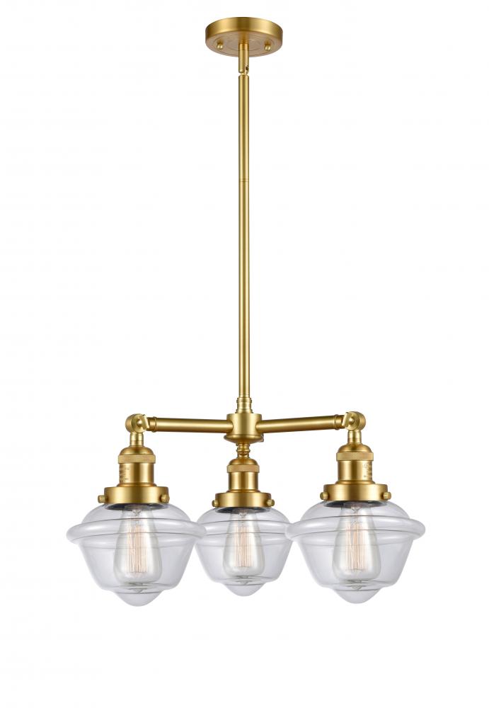 Oxford - 3 Light - 20 inch - Satin Gold - Stem Hung - Chandelier