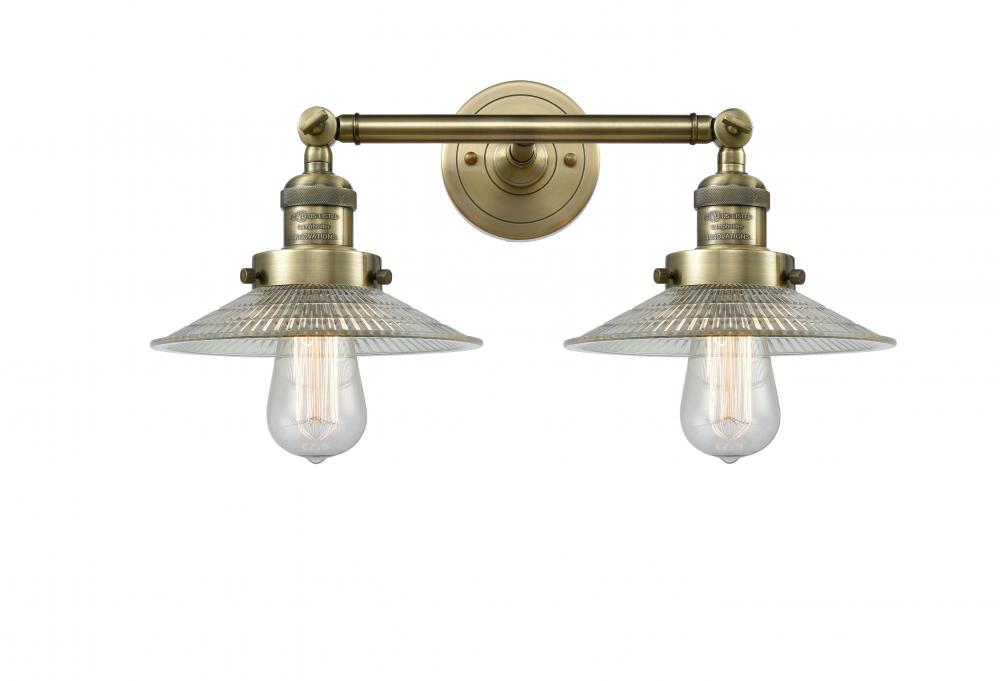 Halophane - 2 Light - 18 inch - Antique Brass - Bath Vanity Light