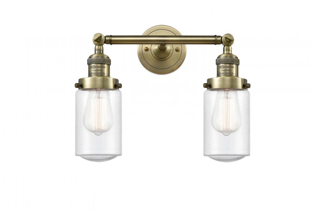 Dover - 2 Light - 14 inch - Antique Brass - Bath Vanity Light