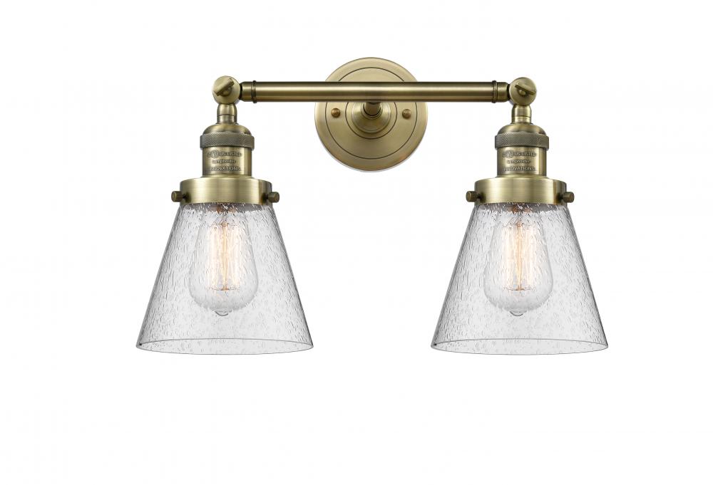 Cone - 2 Light - 16 inch - Antique Brass - Bath Vanity Light