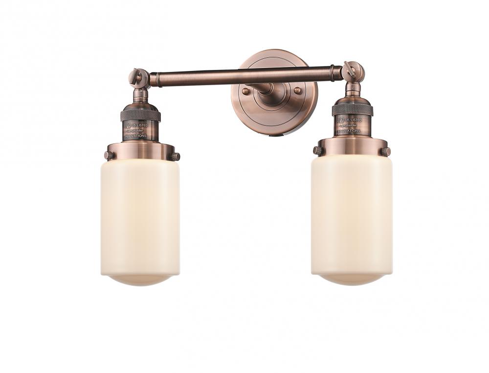 Dover - 2 Light - 14 inch - Antique Copper - Bath Vanity Light