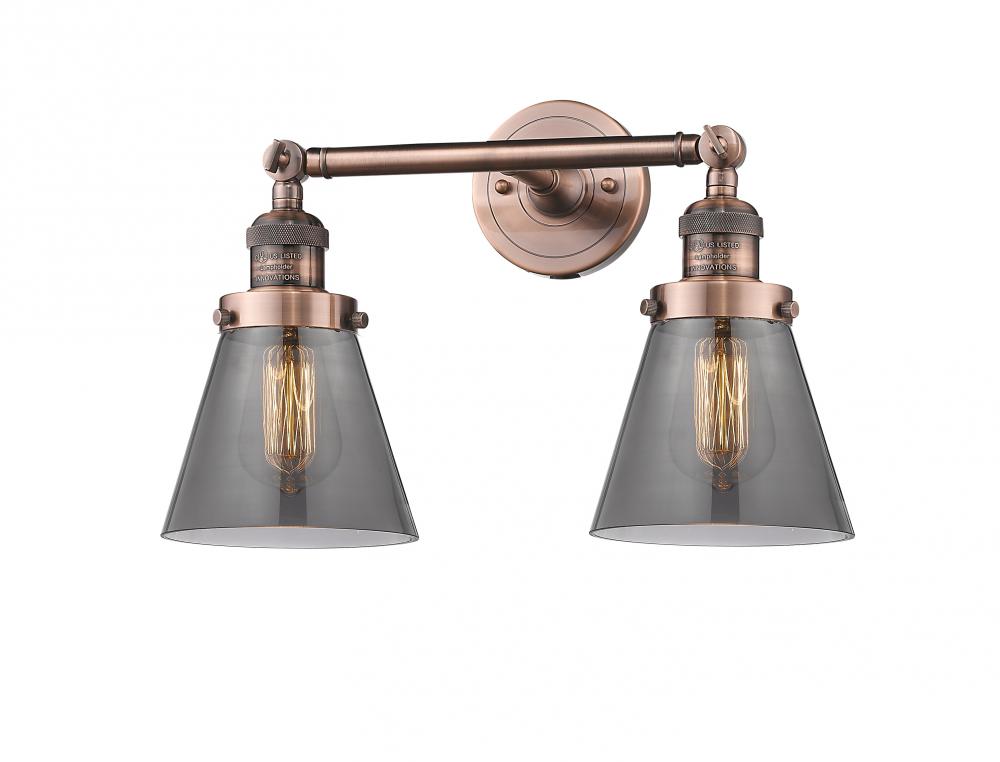 Cone - 2 Light - 16 inch - Antique Copper - Bath Vanity Light