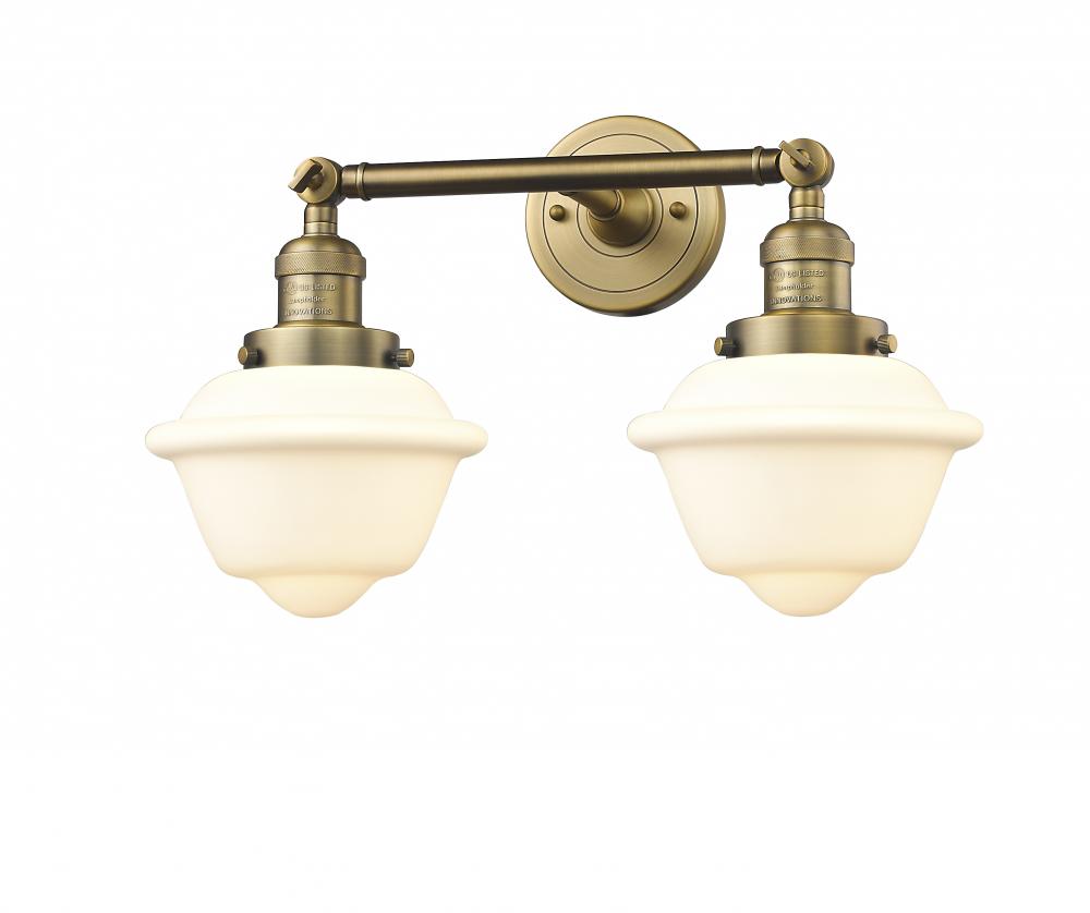 Oxford - 2 Light - 17 inch - Brushed Brass - Bath Vanity Light