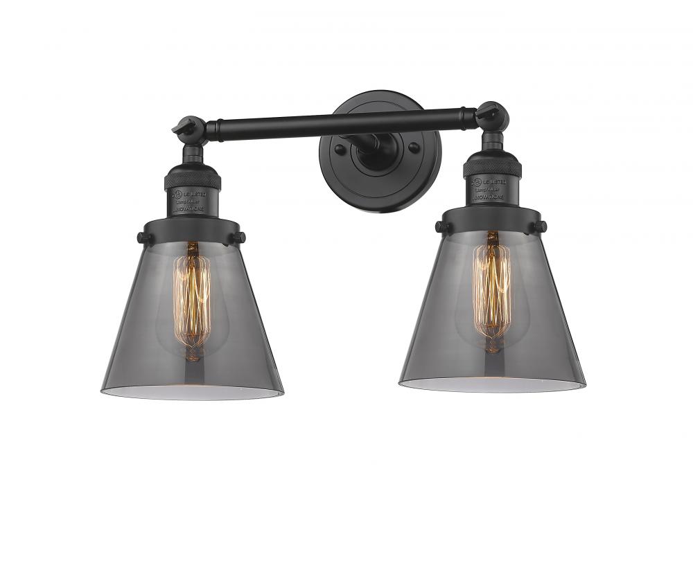 Cone - 2 Light - 16 inch - Matte Black - Bath Vanity Light