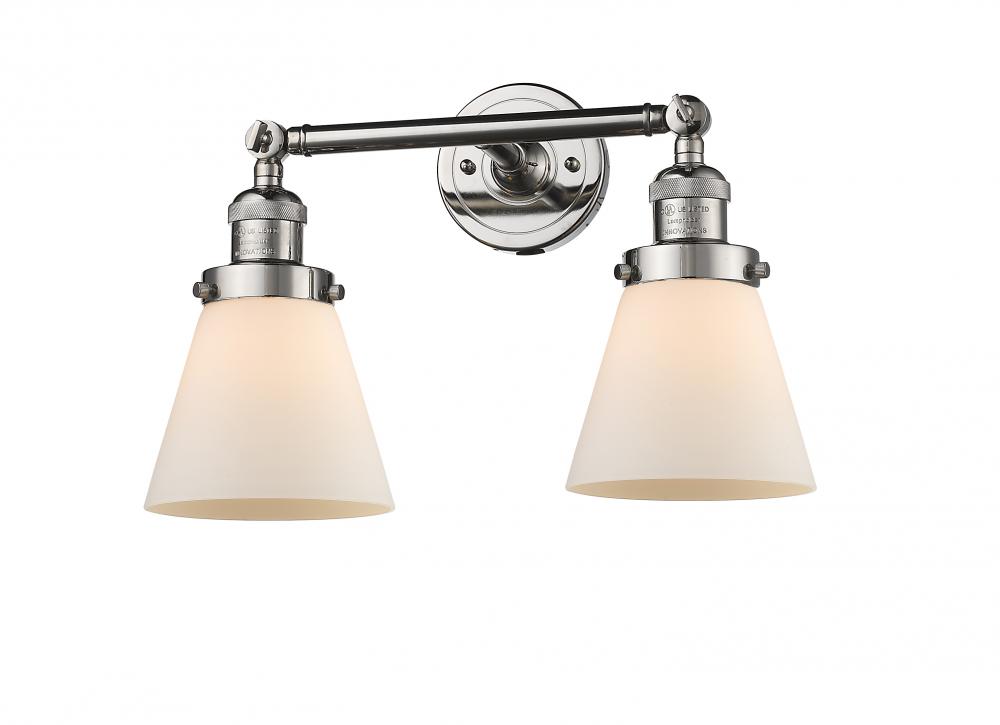 Cone - 2 Light - 16 inch - Polished Nickel - Bath Vanity Light