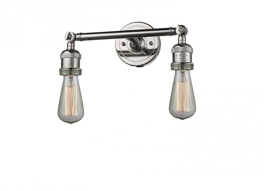 Bare Bulb - 2 Light - 11 inch - Polished Nickel - Bath Vanity Light