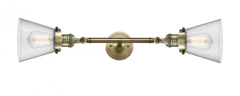 Cone - 2 Light - 6 inch - Antique Brass - Bath Vanity Light