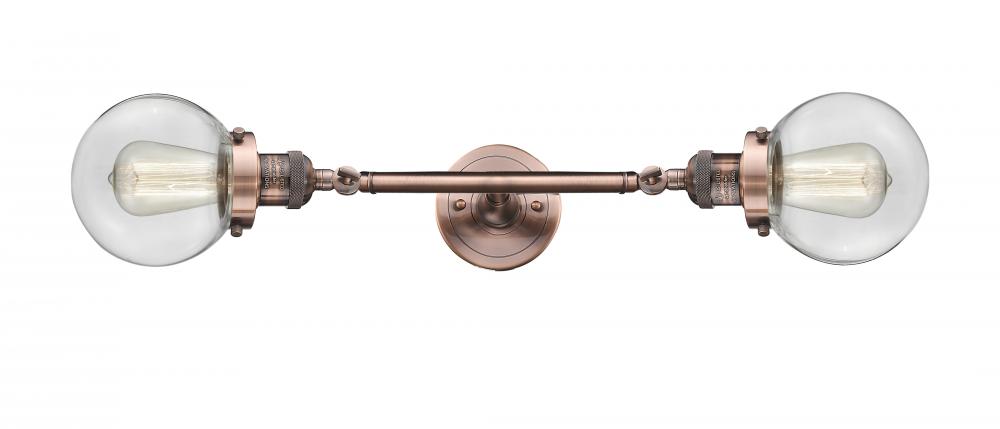 Beacon - 2 Light - 6 inch - Antique Copper - Bath Vanity Light