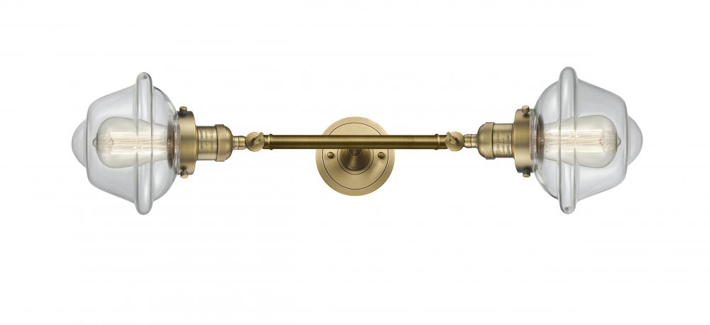 Oxford - 2 Light - 8 inch - Brushed Brass - Bath Vanity Light