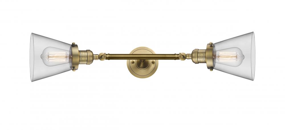 Cone - 2 Light - 6 inch - Brushed Brass - Bath Vanity Light