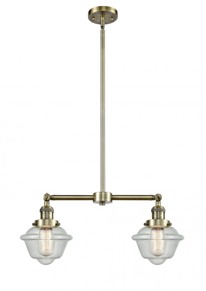 Oxford - 2 Light - 24 inch - Antique Brass - Stem Hung - Island Light