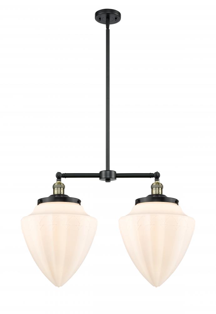 Bullet - 2 Light - 24 inch - Brushed Brass - Stem Hung - Island Light