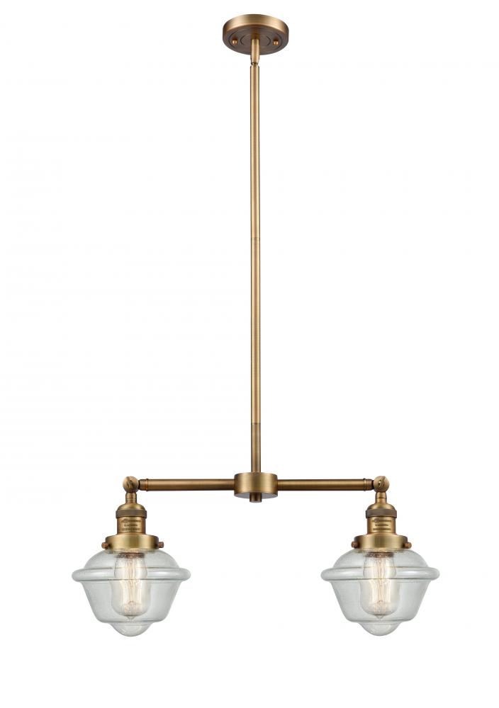 Oxford - 2 Light - 24 inch - Brushed Brass - Stem Hung - Island Light