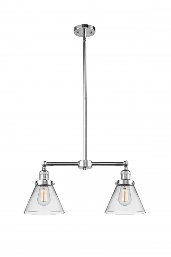 Cone - 2 Light - 21 inch - Polished Chrome - Stem Hung - Island Light