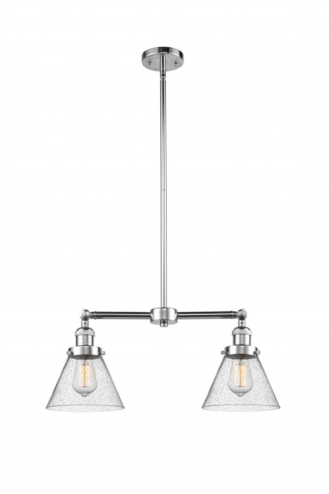 Cone - 2 Light - 21 inch - Polished Chrome - Stem Hung - Island Light