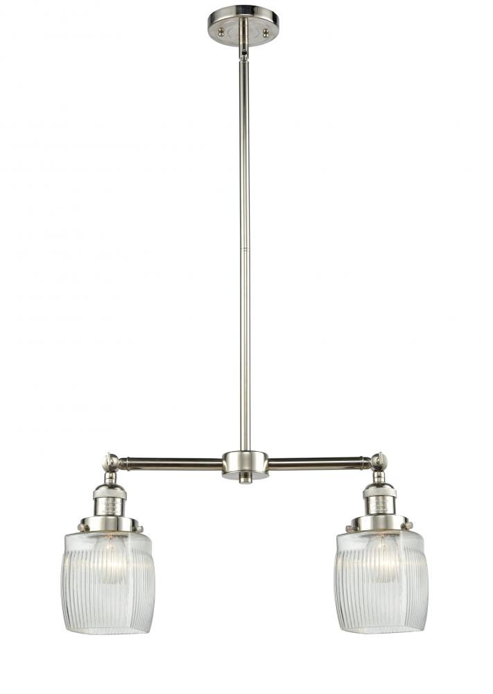 Colton - 2 Light - 22 inch - Polished Nickel - Stem Hung - Island Light