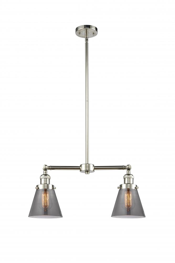 Cone - 2 Light - 21 inch - Polished Nickel - Stem Hung - Island Light