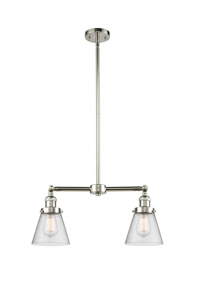 Cone - 2 Light - 21 inch - Polished Nickel - Stem Hung - Island Light