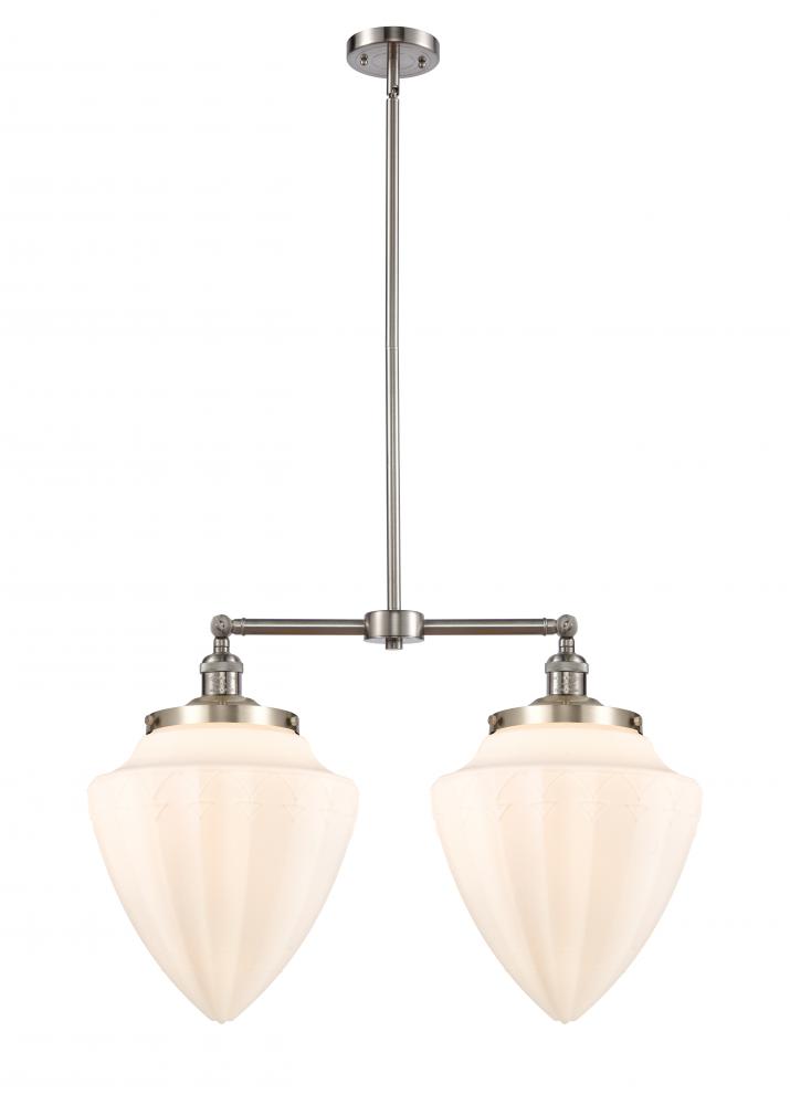 Bullet - 2 Light - 24 inch - Brushed Satin Nickel - Stem Hung - Island Light