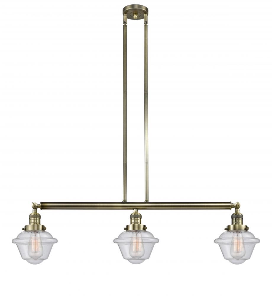 Oxford - 3 Light - 40 inch - Antique Brass - Stem Hung - Island Light