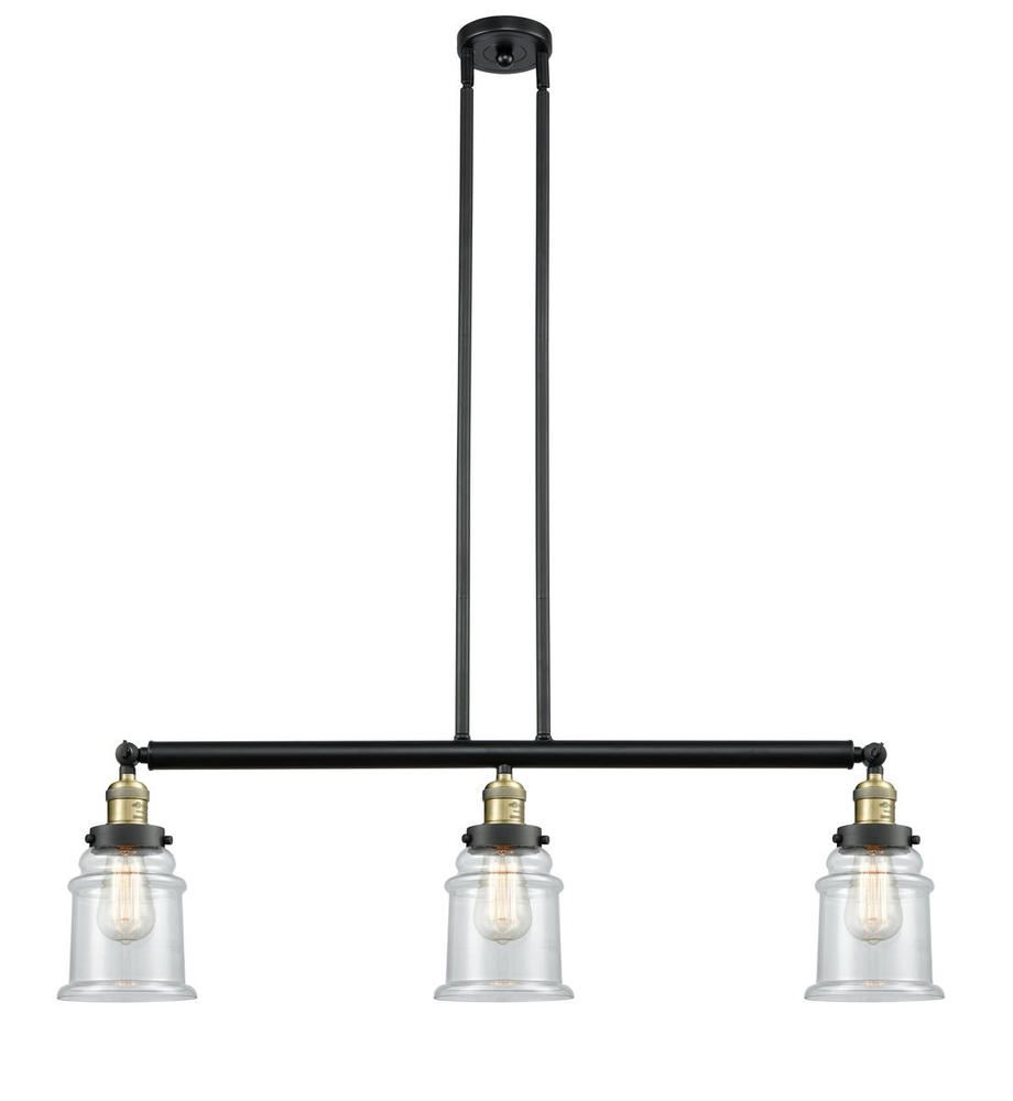 Canton - 3 Light - 39 inch - Black Antique Brass - Stem Hung - Island Light